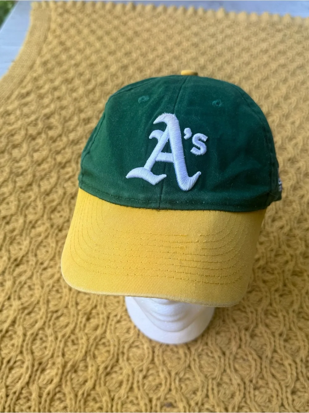 Oakland A's Athletics Baseball Cap Adjustable Green Yellow MLB Hat Youth Sports